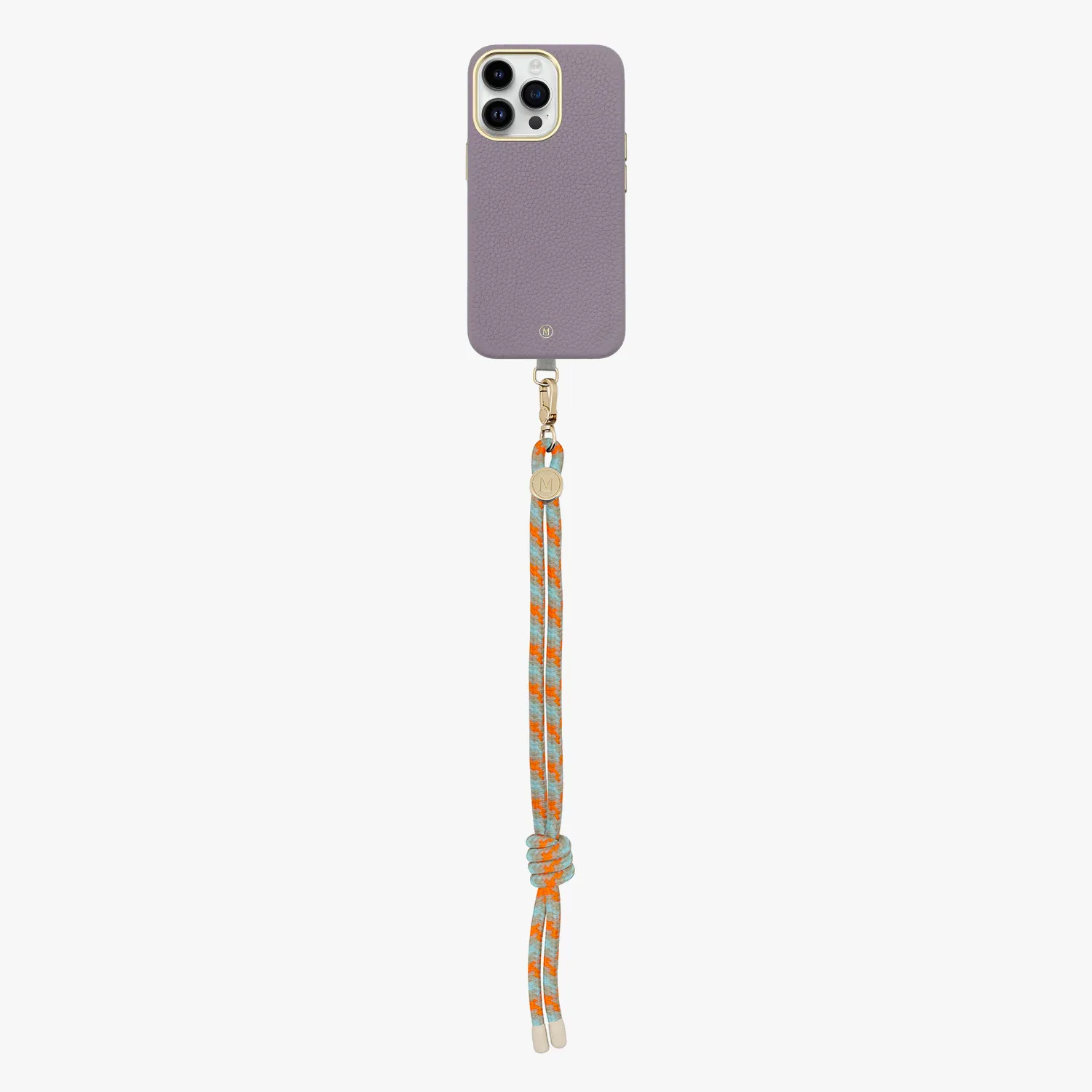 iPhone 15 Plus Leather MagSafe Case with Wrist Rope Strap