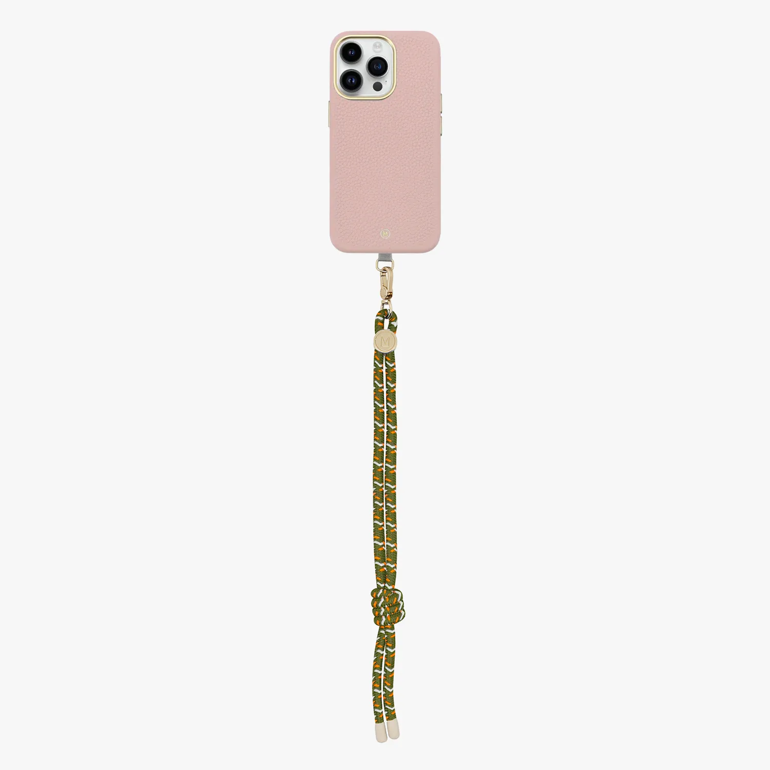 iPhone 15 Plus Leather MagSafe Case with Wrist Rope Strap