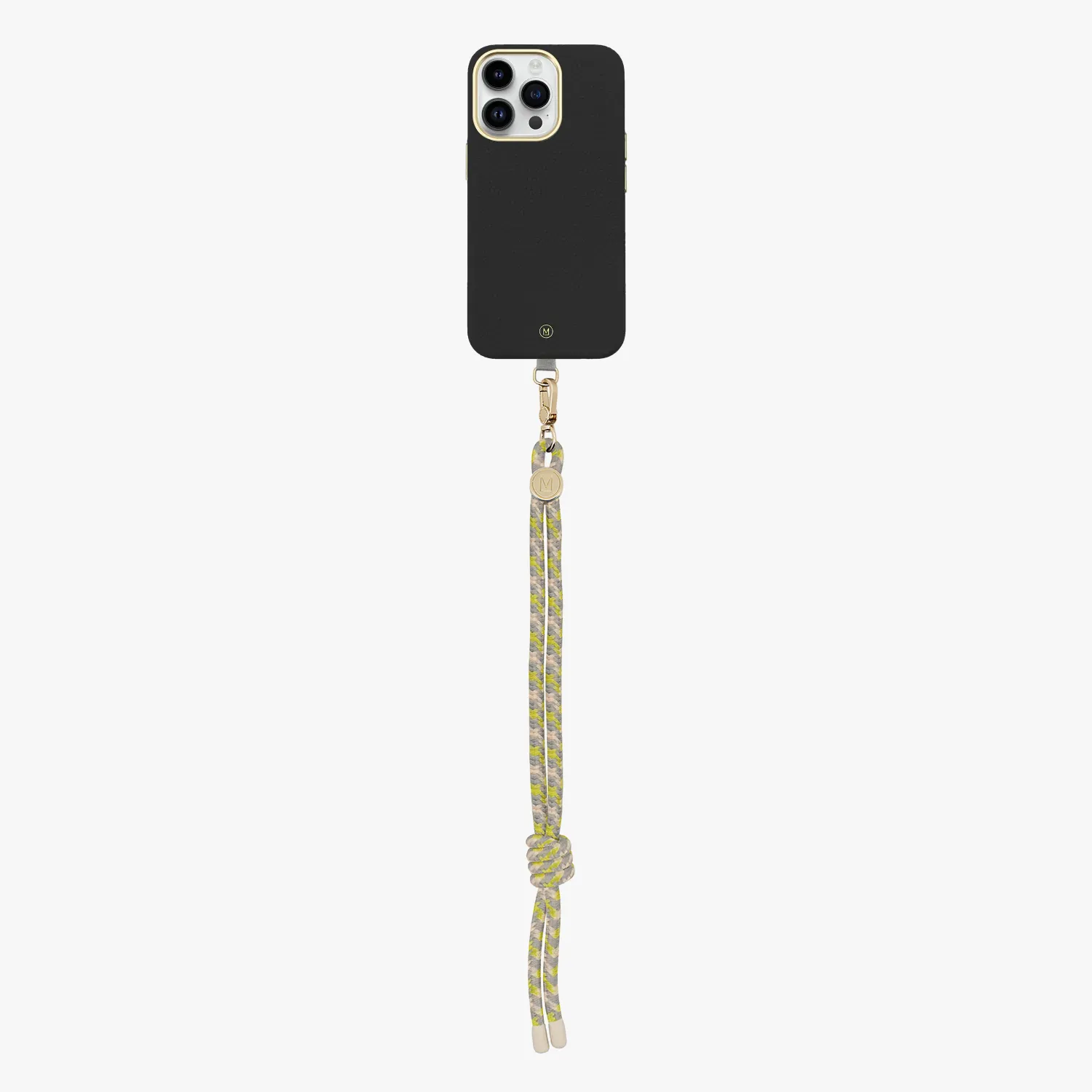 iPhone 15 Plus Leather MagSafe Case with Wrist Rope Strap