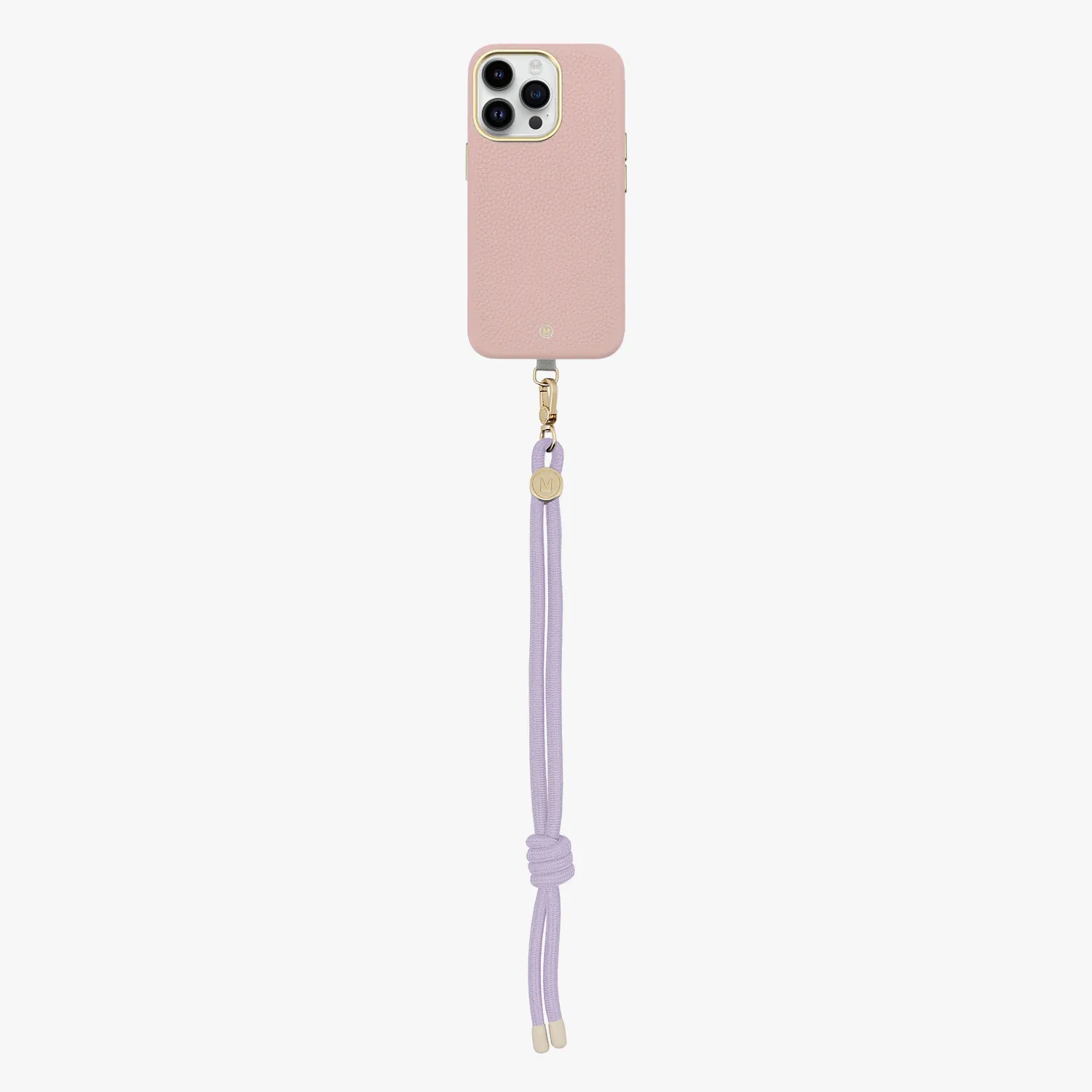 iPhone 15 Plus Leather MagSafe Case with Wrist Rope Strap