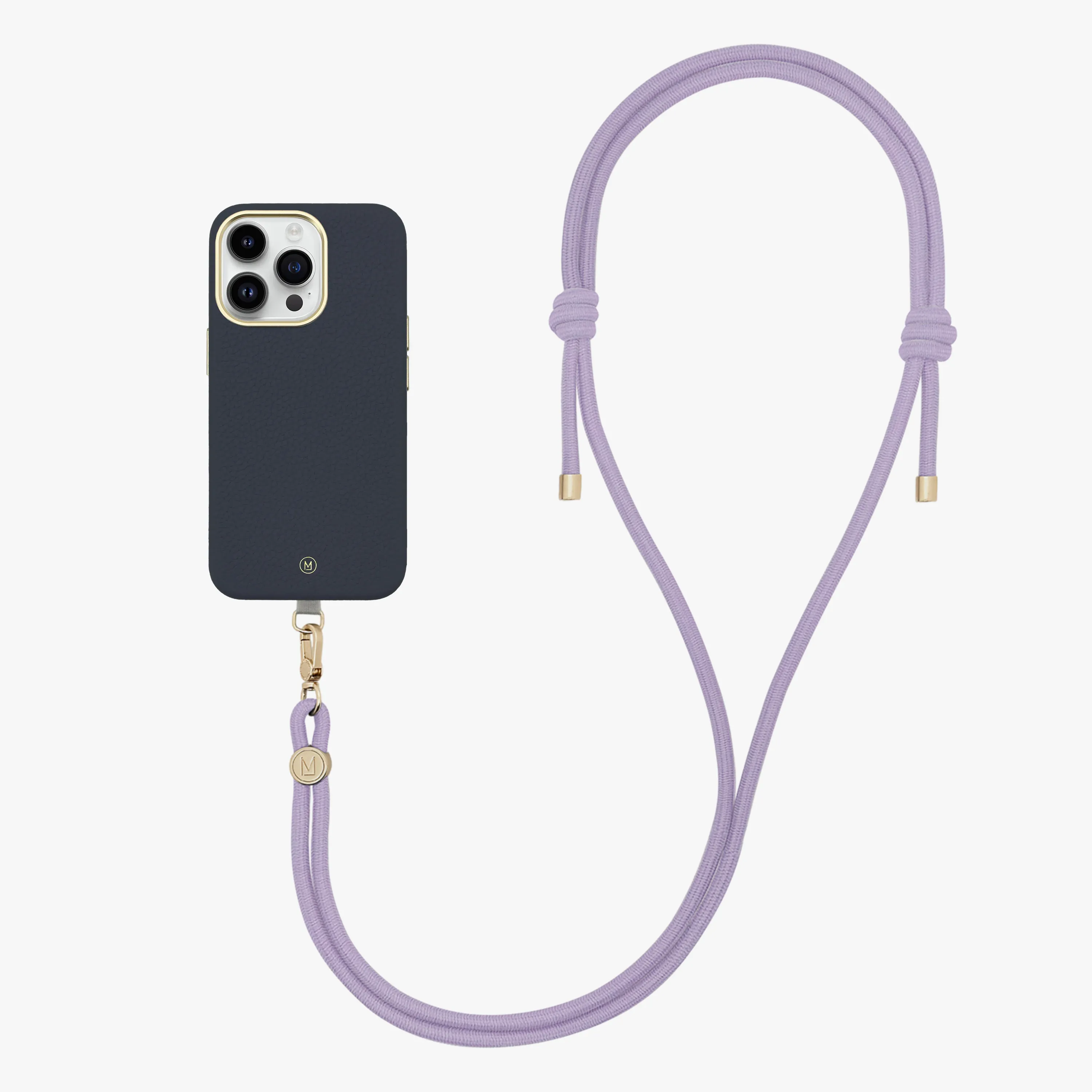 iPhone 15 Pro Leather MagSafe Case with Crossbody Rope Strap