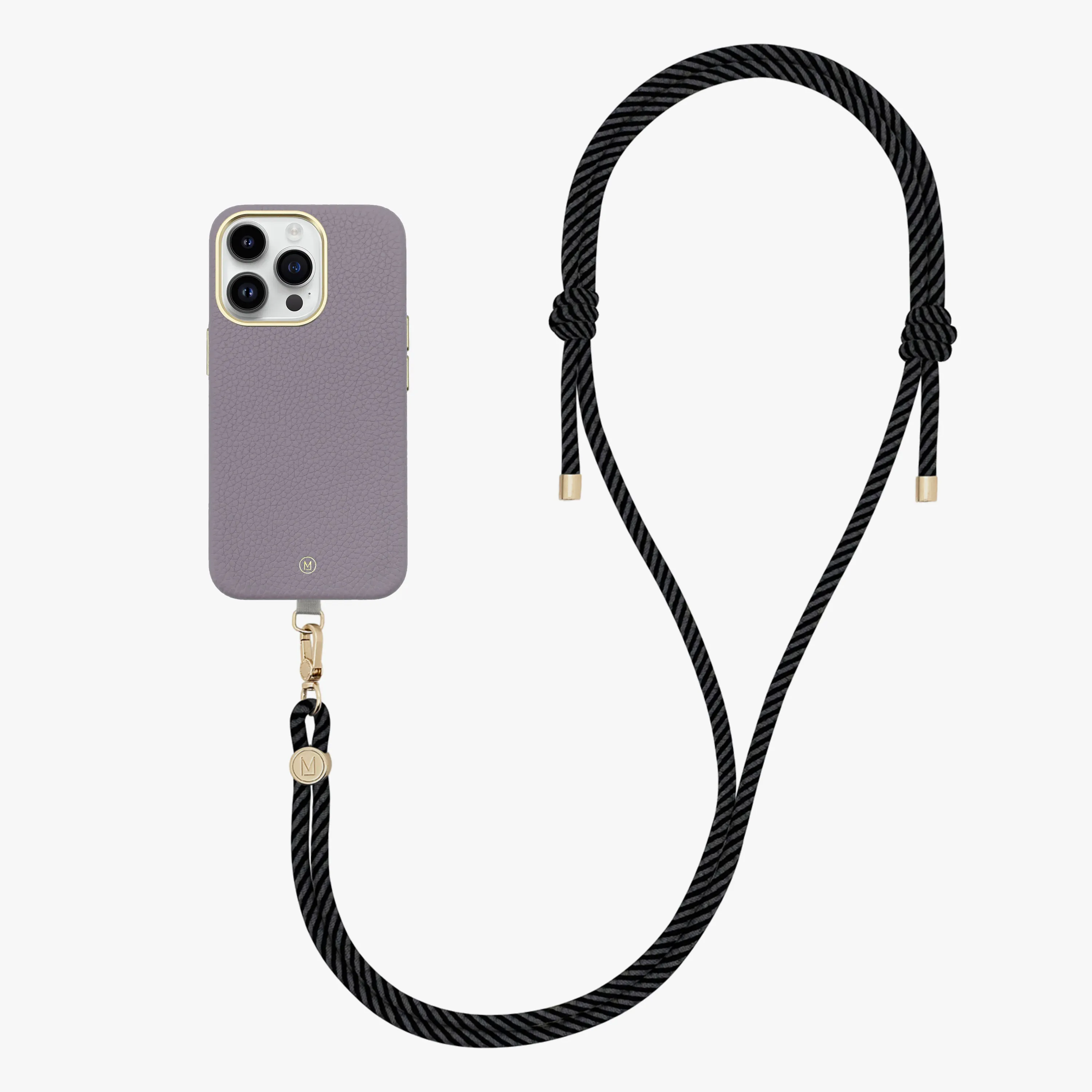 iPhone 15 Pro Leather MagSafe Case with Crossbody Rope Strap