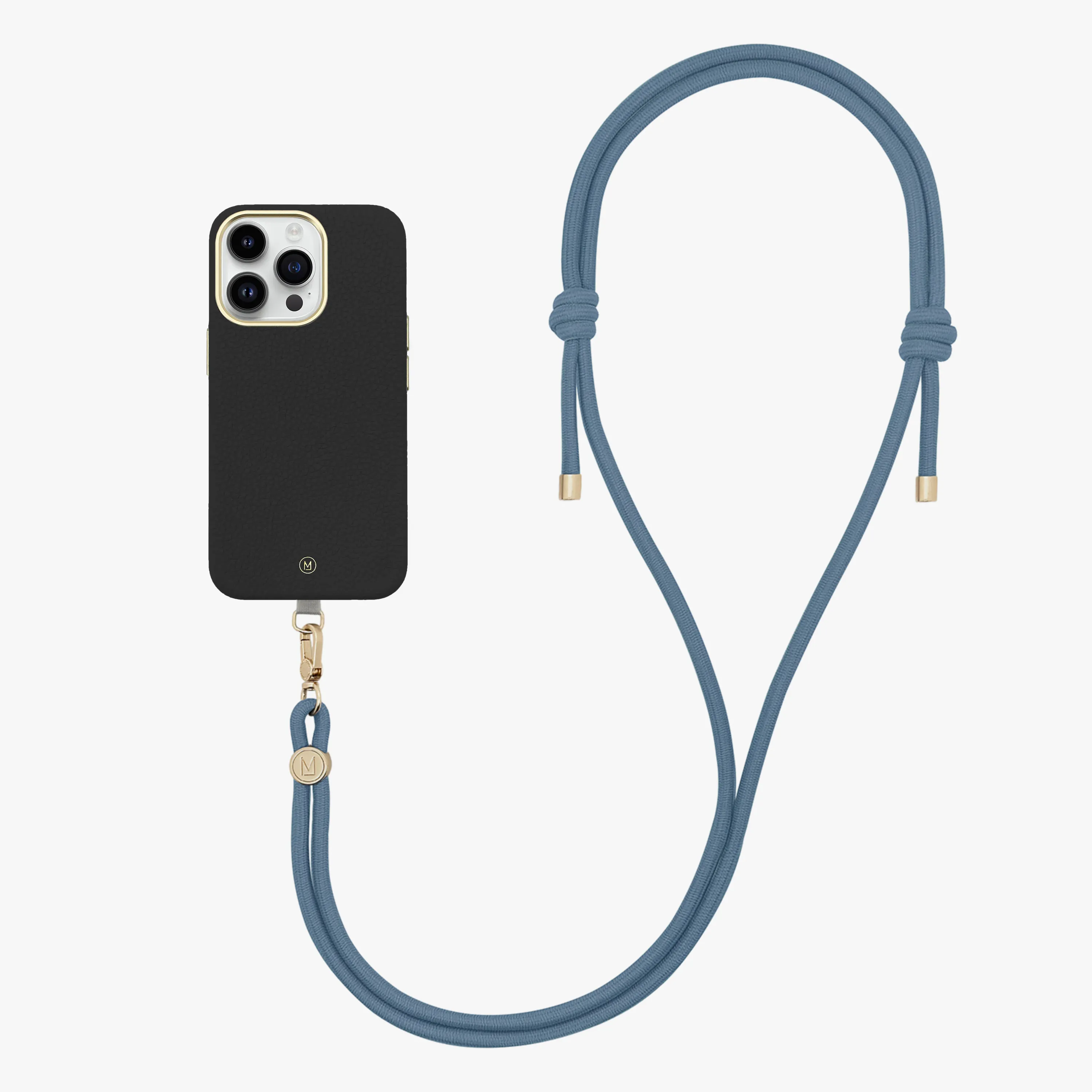 iPhone 15 Pro Leather MagSafe Case with Crossbody Rope Strap
