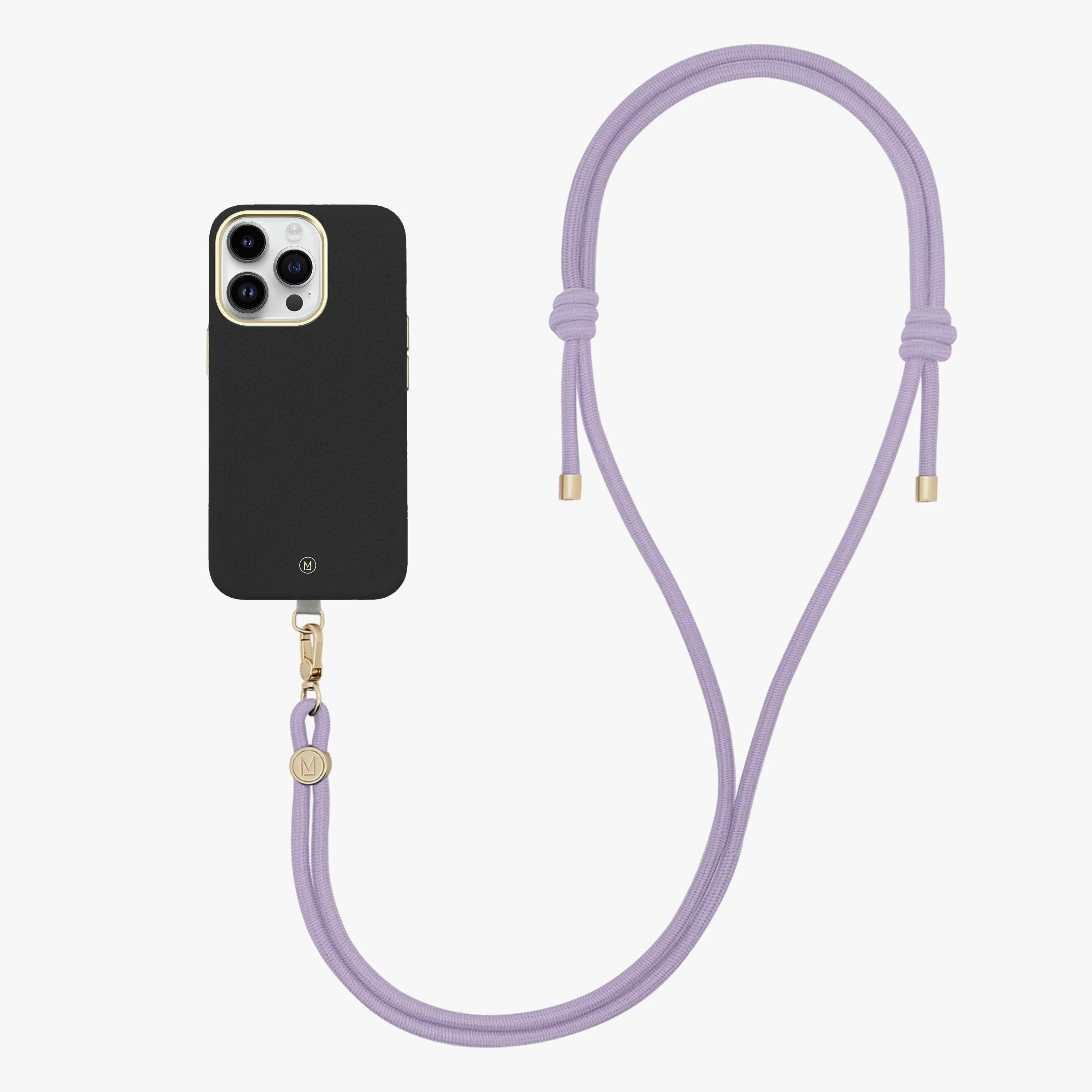 iPhone 15 Pro Leather MagSafe Case with Crossbody Rope Strap