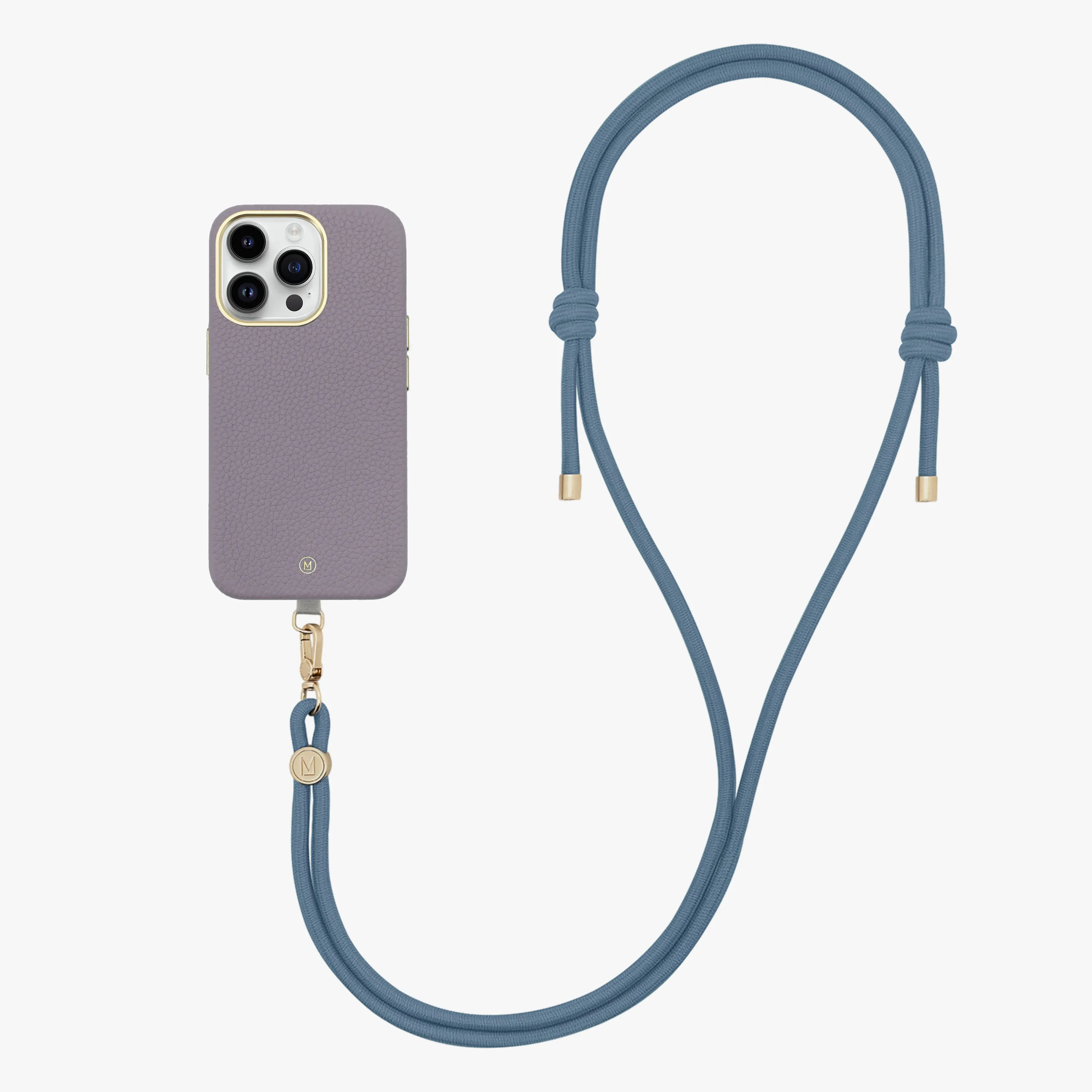 iPhone 15 Pro Leather MagSafe Case with Crossbody Rope Strap