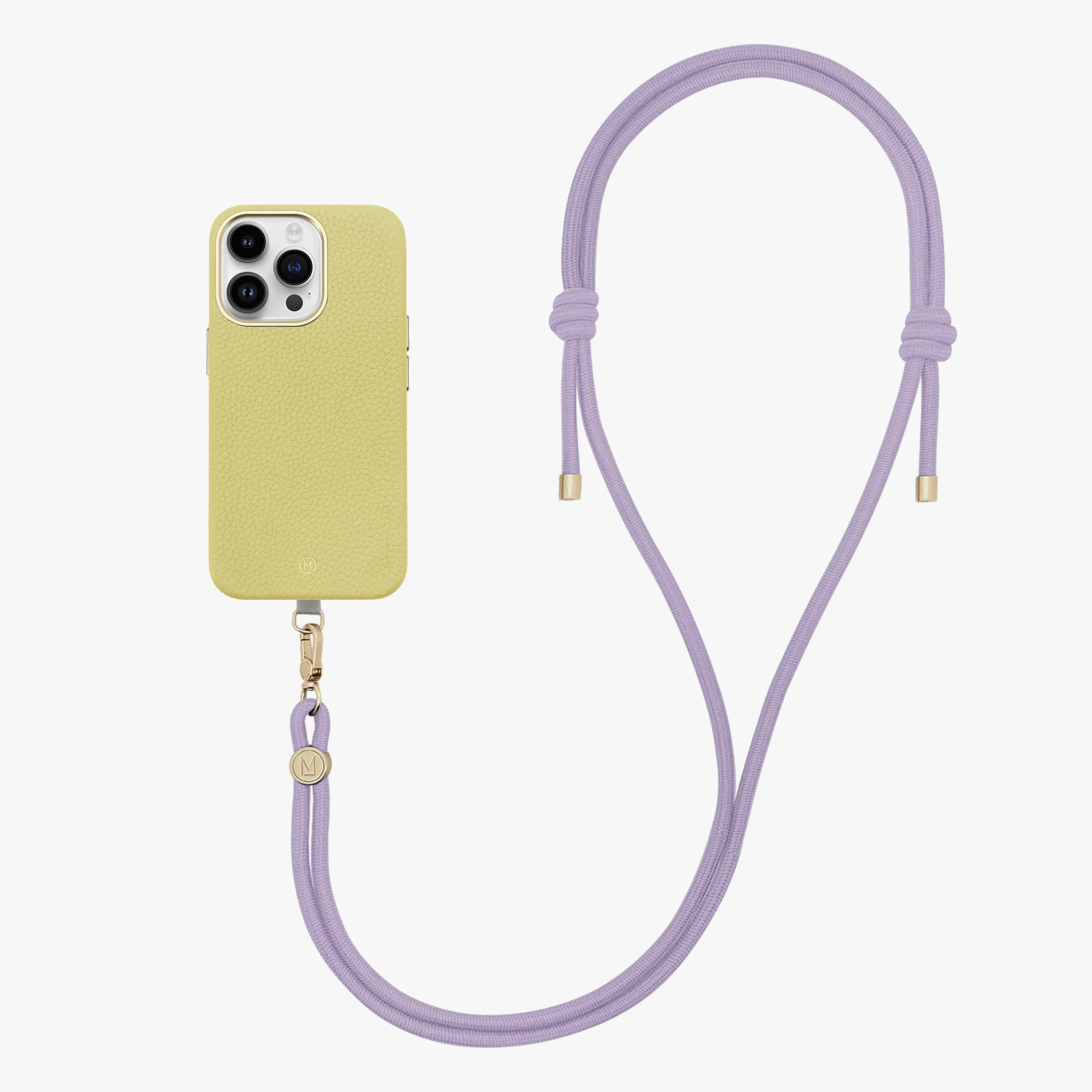 iPhone 15 Pro Leather MagSafe Case with Crossbody Rope Strap