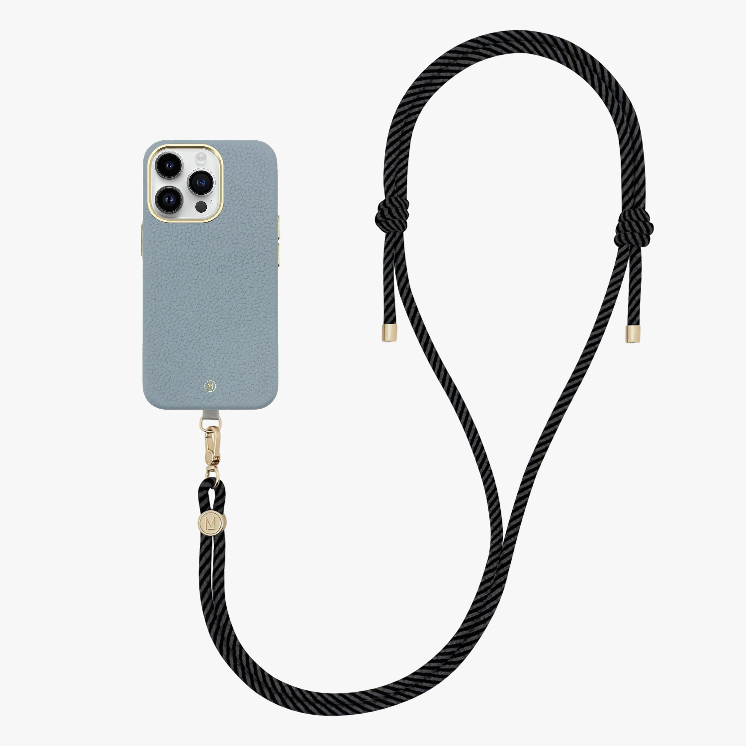 iPhone 15 Pro Leather MagSafe Case with Crossbody Rope Strap
