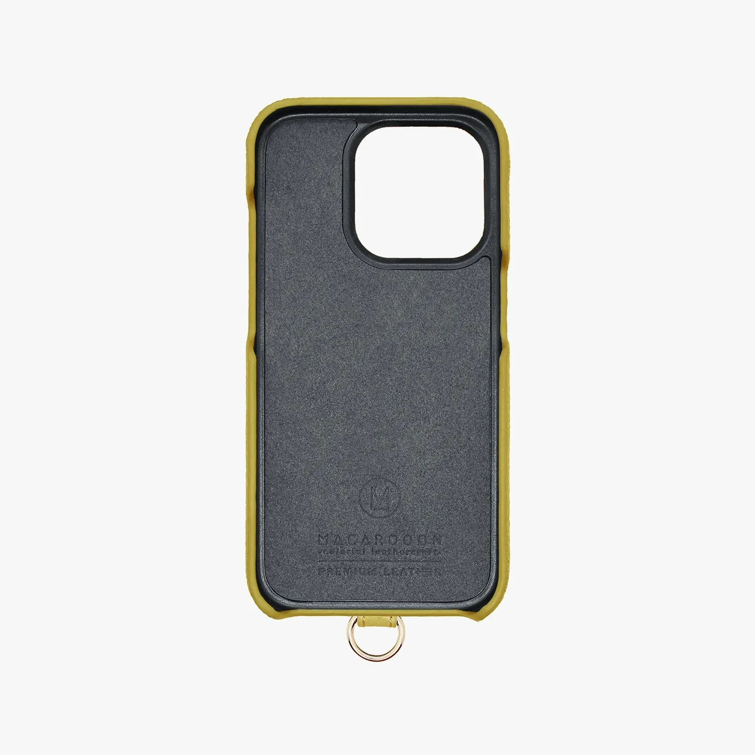 iPhone 15 Pro Leather Sling Card Case with Crossbody Leather Strap