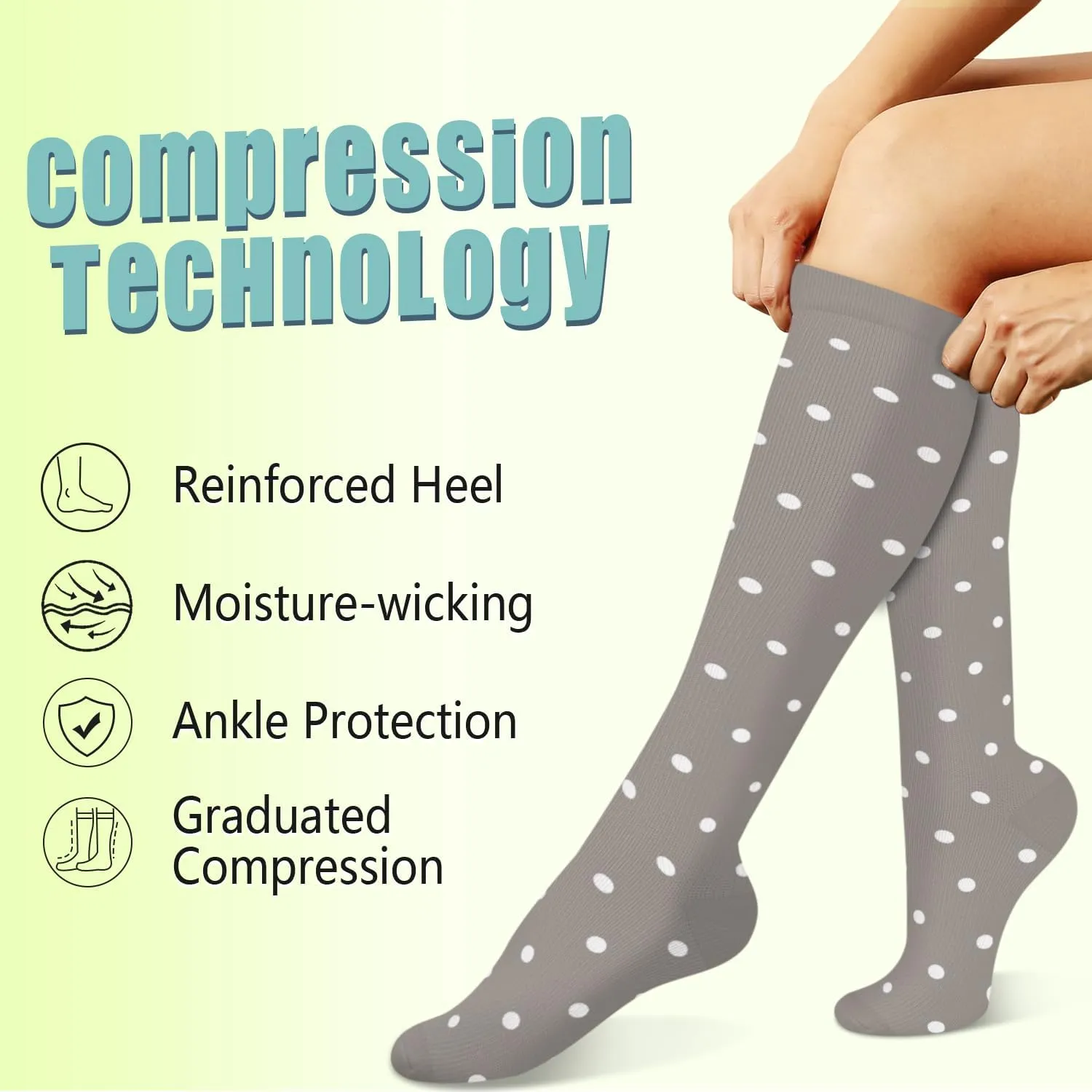 Iseasoo Copper Compression Socks (15-20 mmHg) for Men & Women - Running, Hiking, Cycling, Travel - Improves Circulation