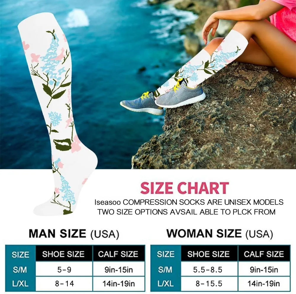 Iseasoo Copper Compression Socks (15-20 mmHg) for Men & Women - Running, Hiking, Cycling, Travel - Improves Circulation