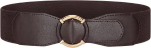 JASGOOD Women Wide Waist Belt Stretchy Elastic Vintage Belts for Dress Ladies Belt with Circle Buckle