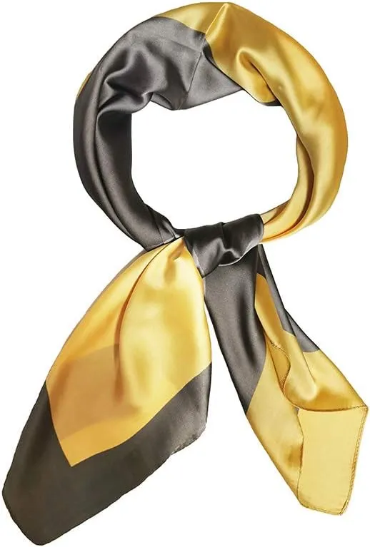 JERLA Women's satin square silk like scarf Fashion pattern large hair scarf wrap headscarf 35" x 35"