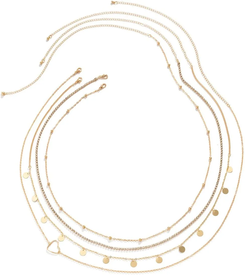 JFORYOU Waist Chain for Women Layered Belly Chain for The Waist Adjustable Waterproof Sexy Bikini Satellite Beads Chain Summer Non Tarnish Body Chain Jewelry for Women