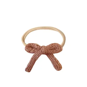 Knit Bow Headband - rose clay