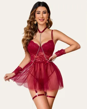 Lace Underwire Babydoll Set