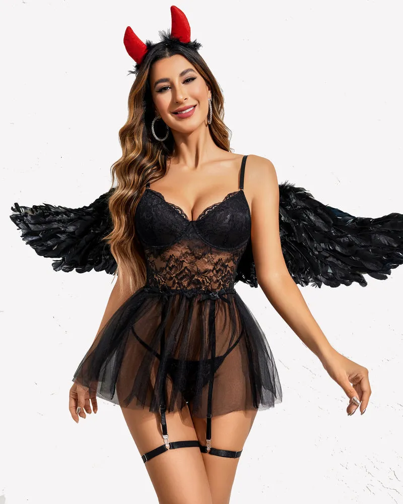 Lace Underwire Babydoll Set