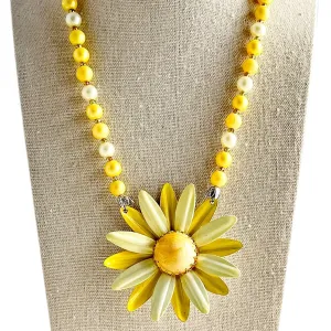 Mellow Yellow Single Flower Statement Necklace
