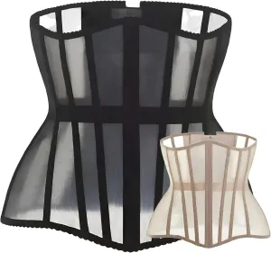 Mesh Corset Waist Trainer for Women - Underbust Corset Lace Up - Waist Cincher Shapewear - Body Shaper