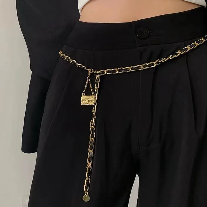 Metal Pouch Decorative Belt Waist Chain