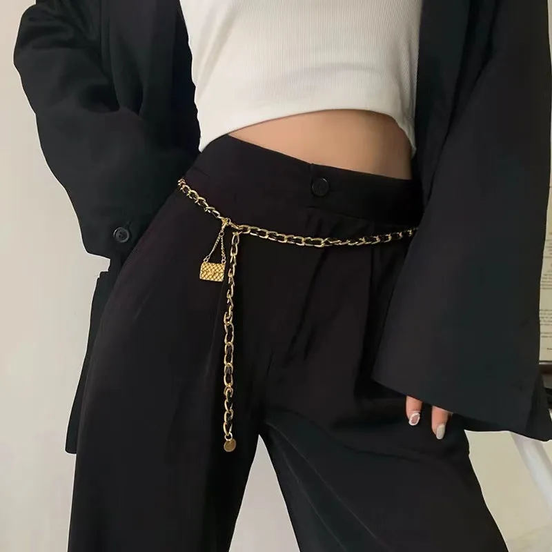 Metal Pouch Decorative Belt Waist Chain