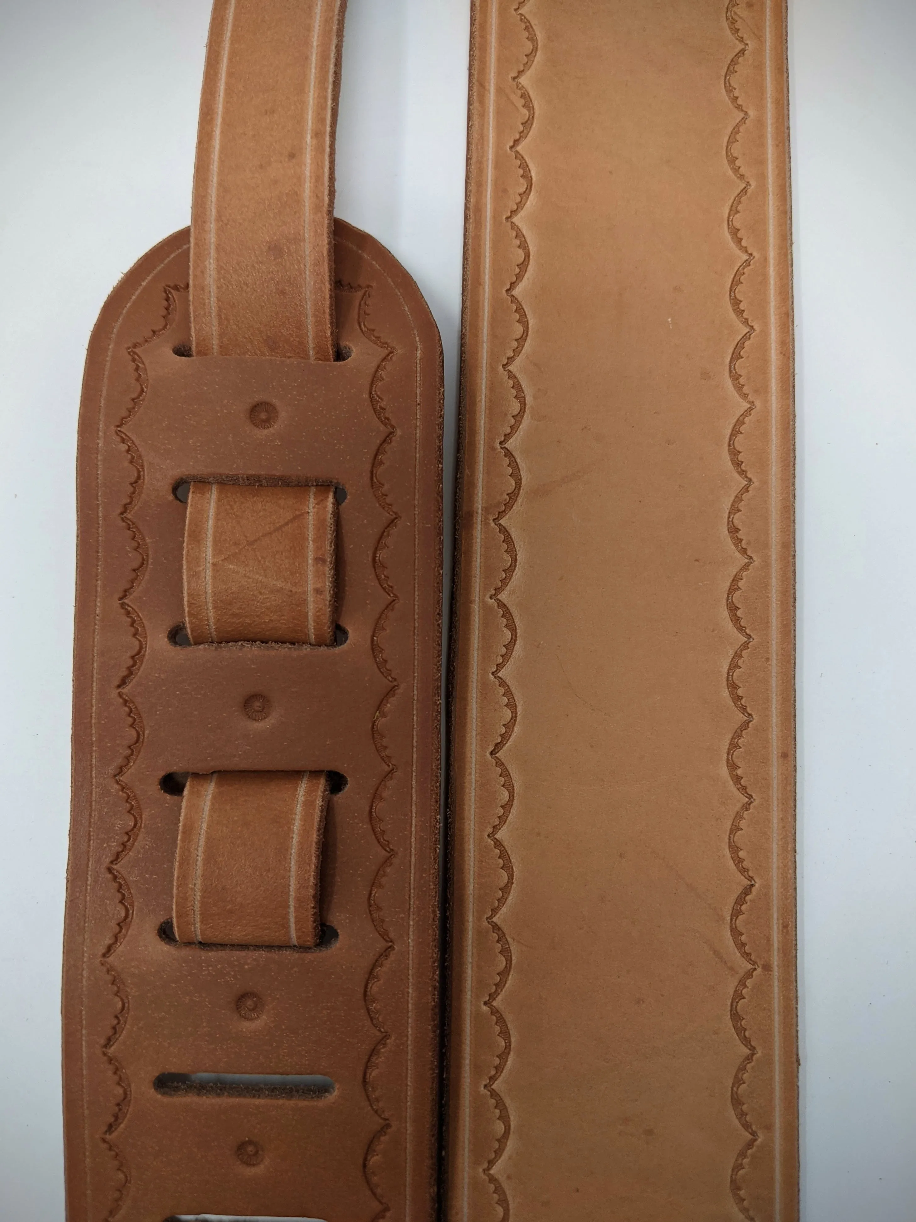 Minimalist Tooled Leather Guitar Strap