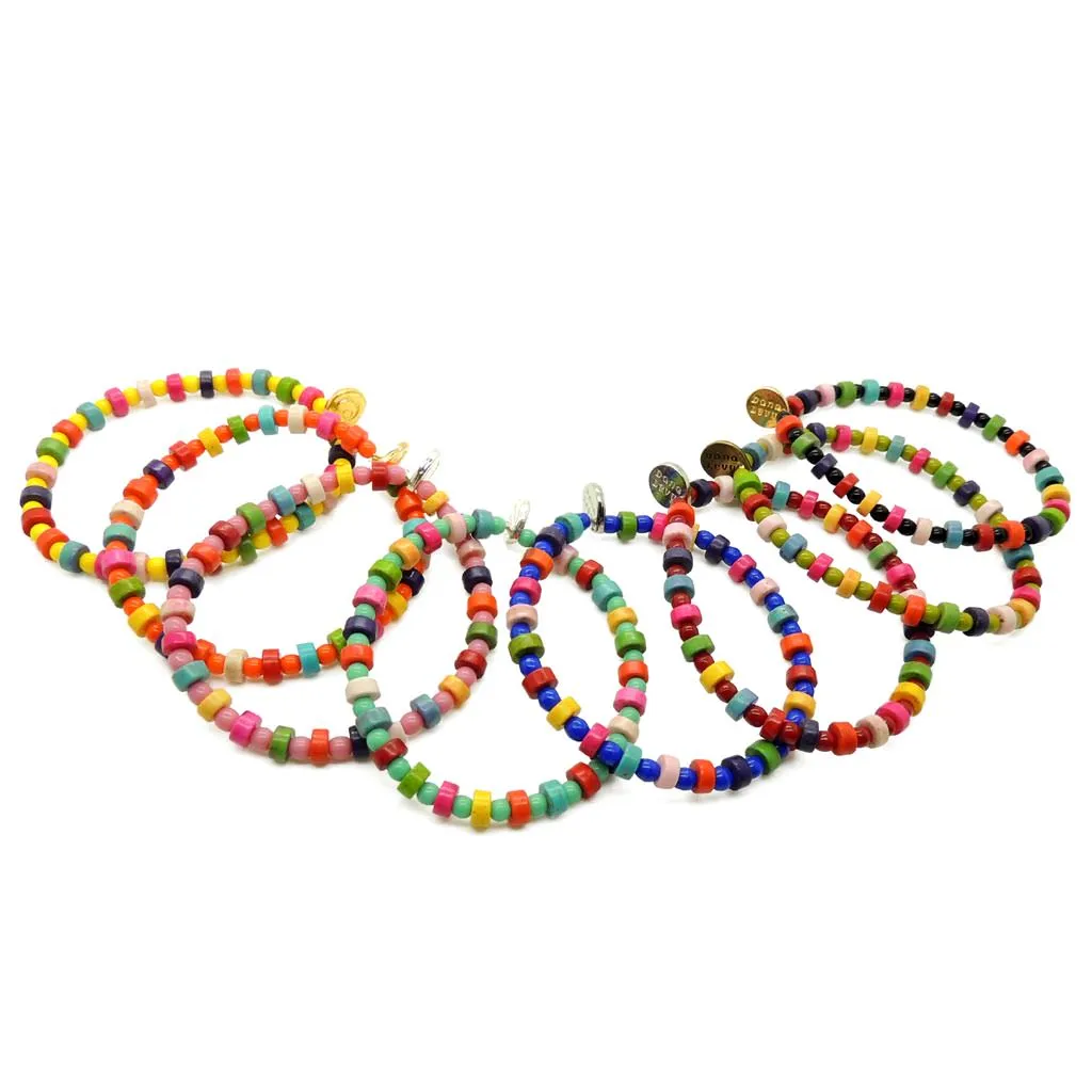 Multicolour Howlite and Glass Bead Mix Bracelet