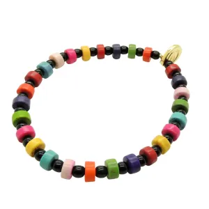 Multicolour Howlite and Glass Bead Mix Bracelet