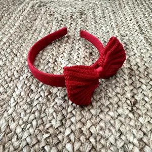 New In Meia Pata Red Mesh Headband with Bow