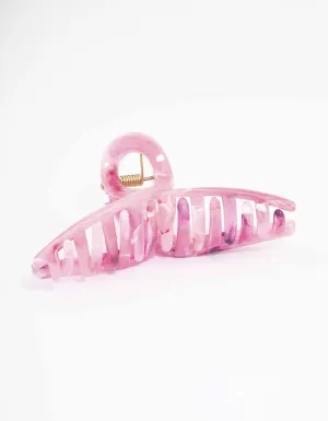 Pink Acrylic Large Twisted Hair Claw Clip