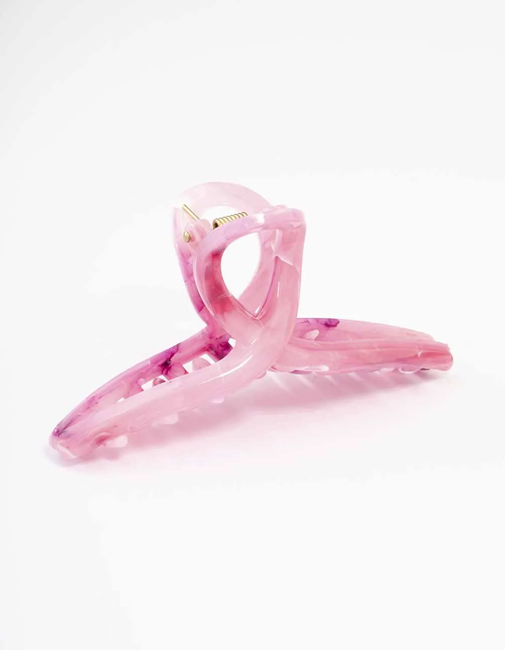 Pink Acrylic Large Twisted Hair Claw Clip