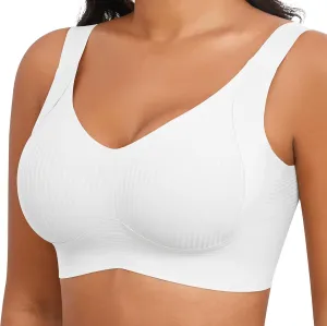 Plus Size Bras for Women No Underwire Full Coverage Everyday Bra Comfortable Wireless Padded Bras