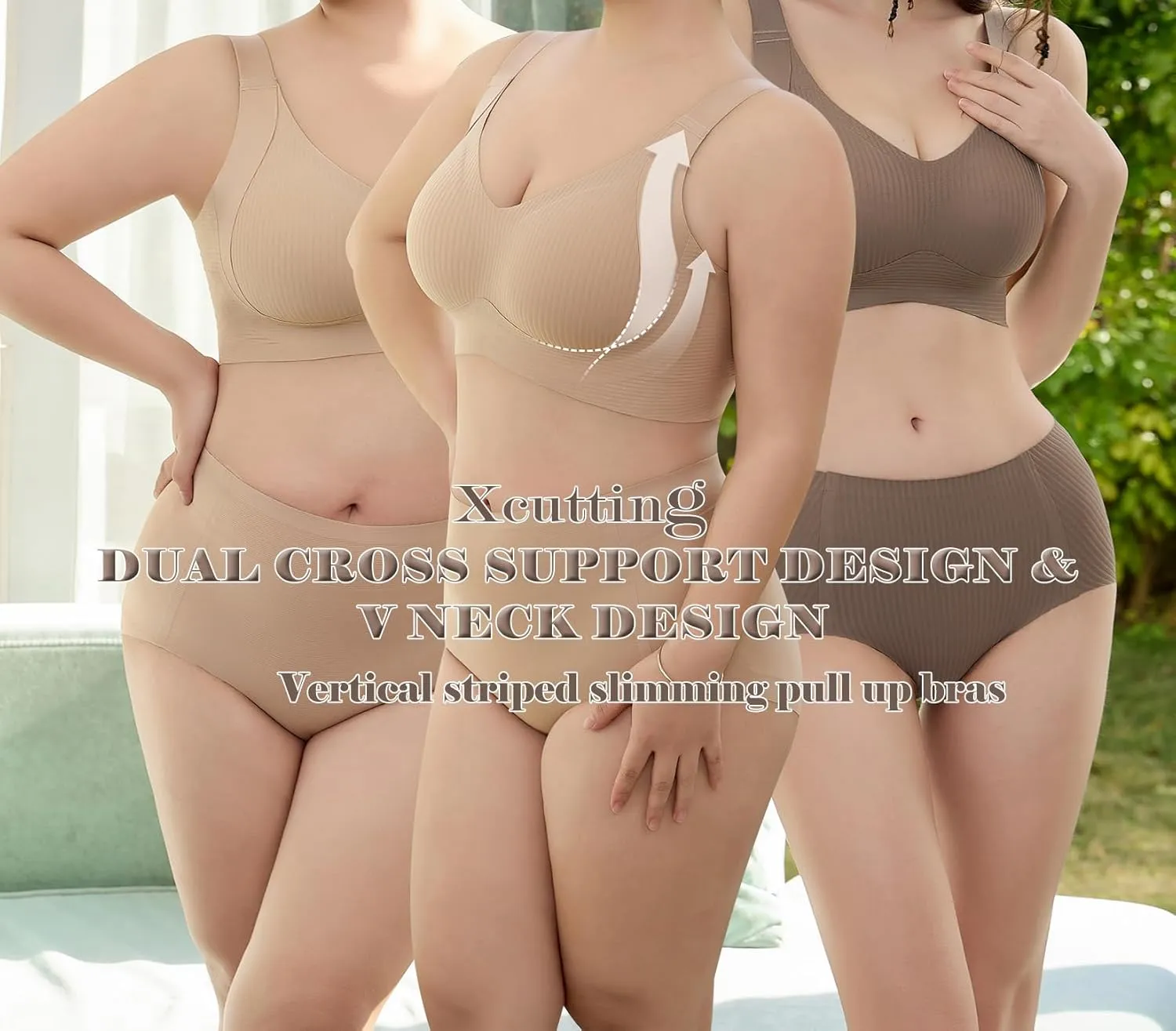 Plus Size Bras for Women No Underwire Full Coverage Everyday Bra Comfortable Wireless Padded Bras