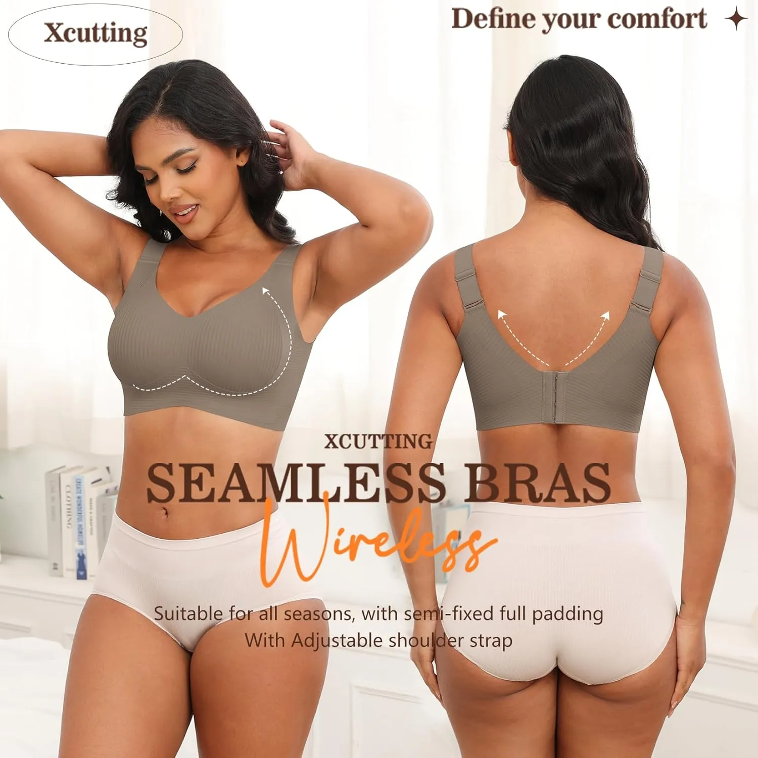 Plus Size Bras for Women No Underwire Full Coverage Everyday Bra Comfortable Wireless Padded Bras