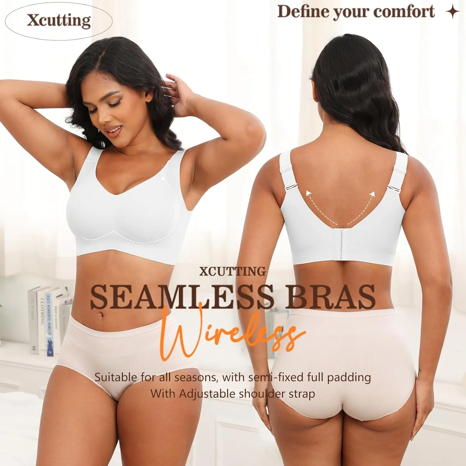 Plus Size Bras for Women No Underwire Full Coverage Everyday Bra Comfortable Wireless Padded Bras
