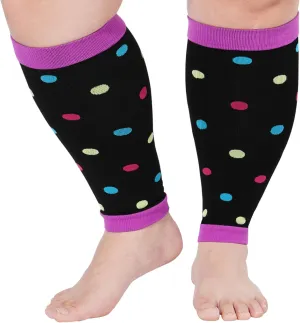 Plus Size Compression Leg Sleeves for Women& Men 15-20mmHg Wide Calf Knee High Leg Sleeves