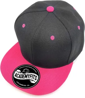 Quality 6 Panel High Crown Flat Visor Snapback Men Women Unisex Design Plain Blank Solid Hat 2 Tone Cap #1013