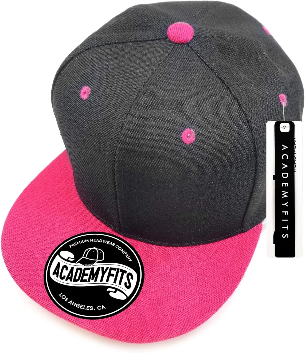 Quality 6 Panel High Crown Flat Visor Snapback Men Women Unisex Design Plain Blank Solid Hat 2 Tone Cap #1013
