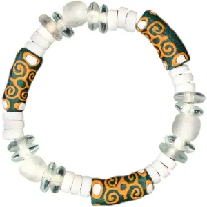 Recycled Glass Adinkra-Strength Bracelet in Green Global Mamas