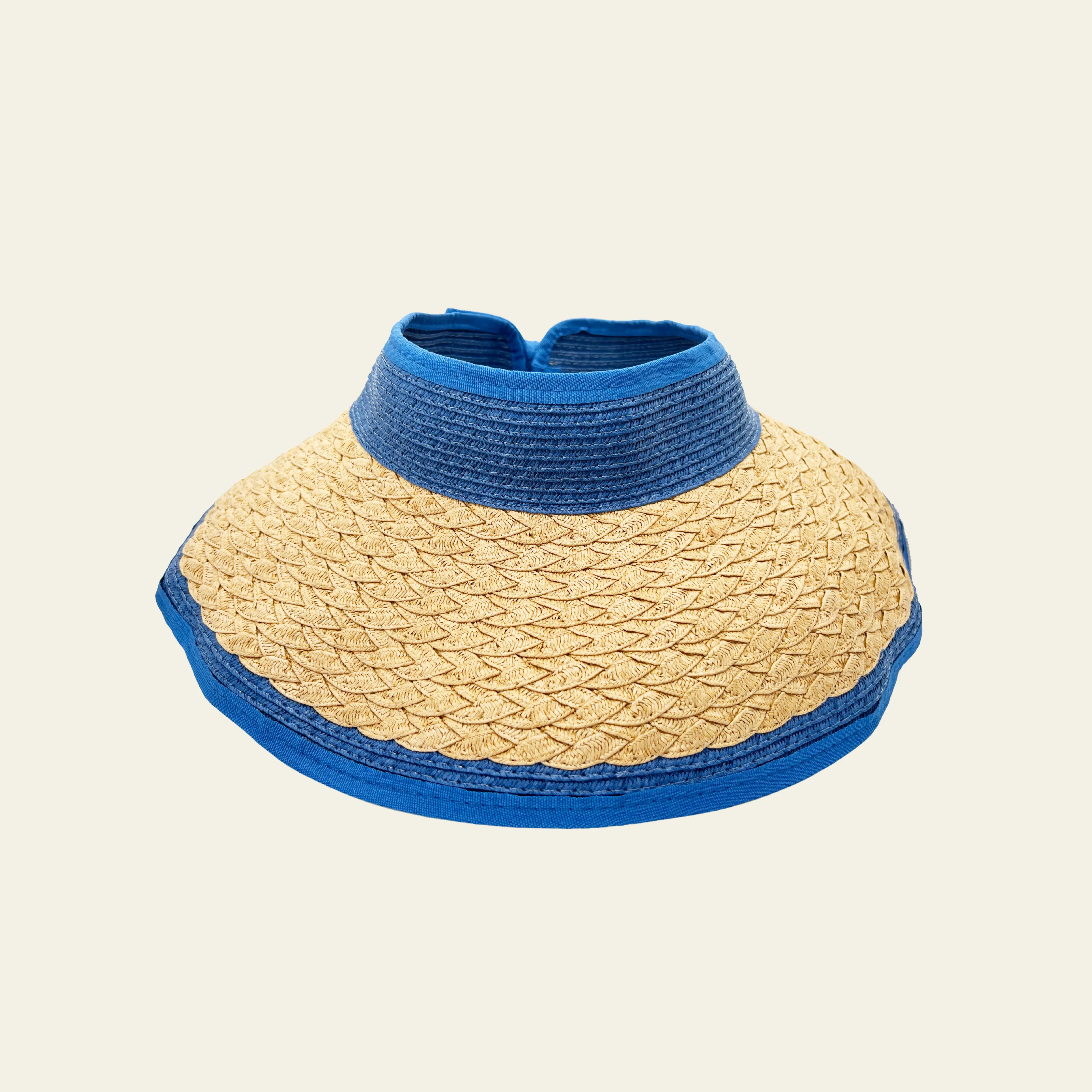 Roll-Up Straw Visor - Blue
