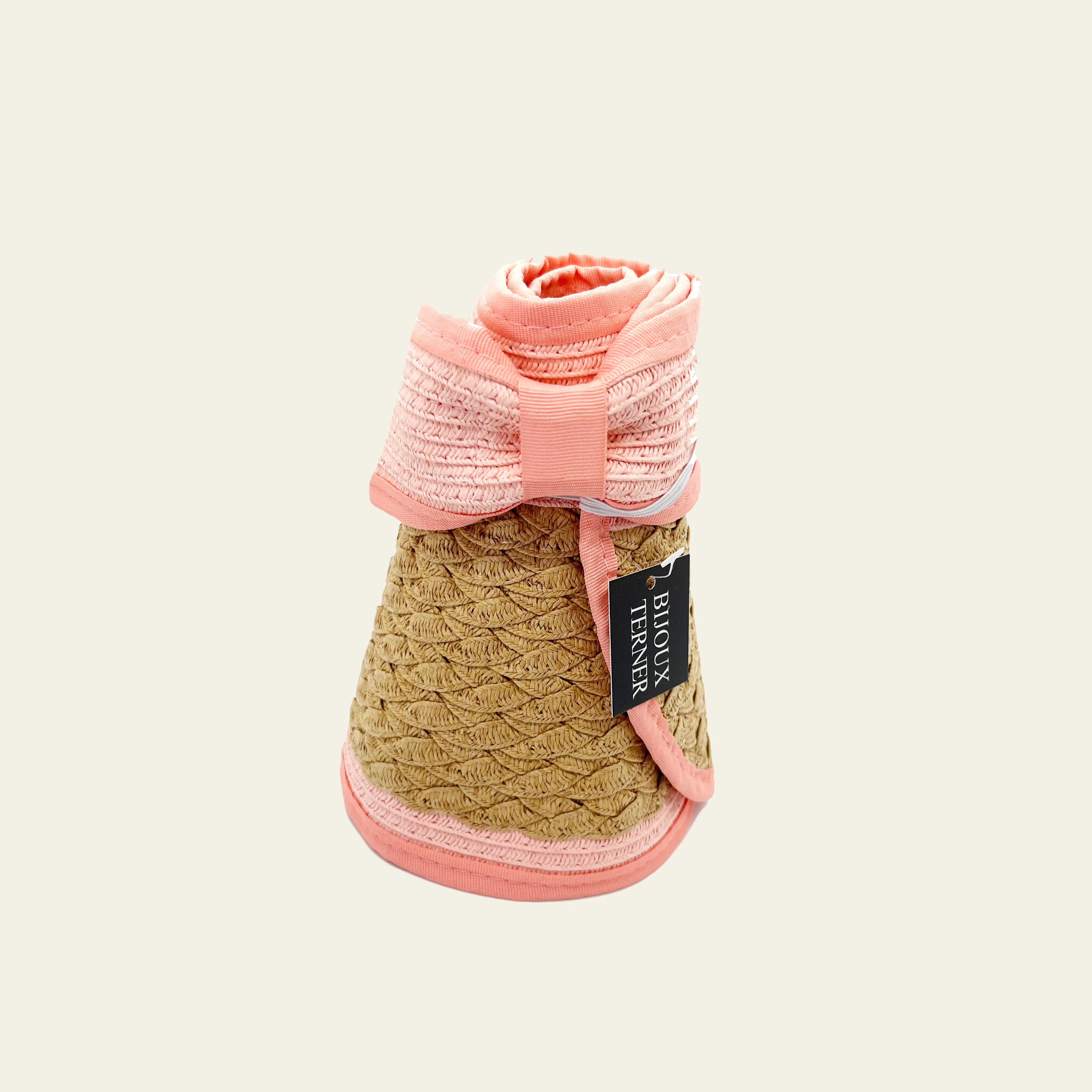 Roll-Up Straw Visor - Pink