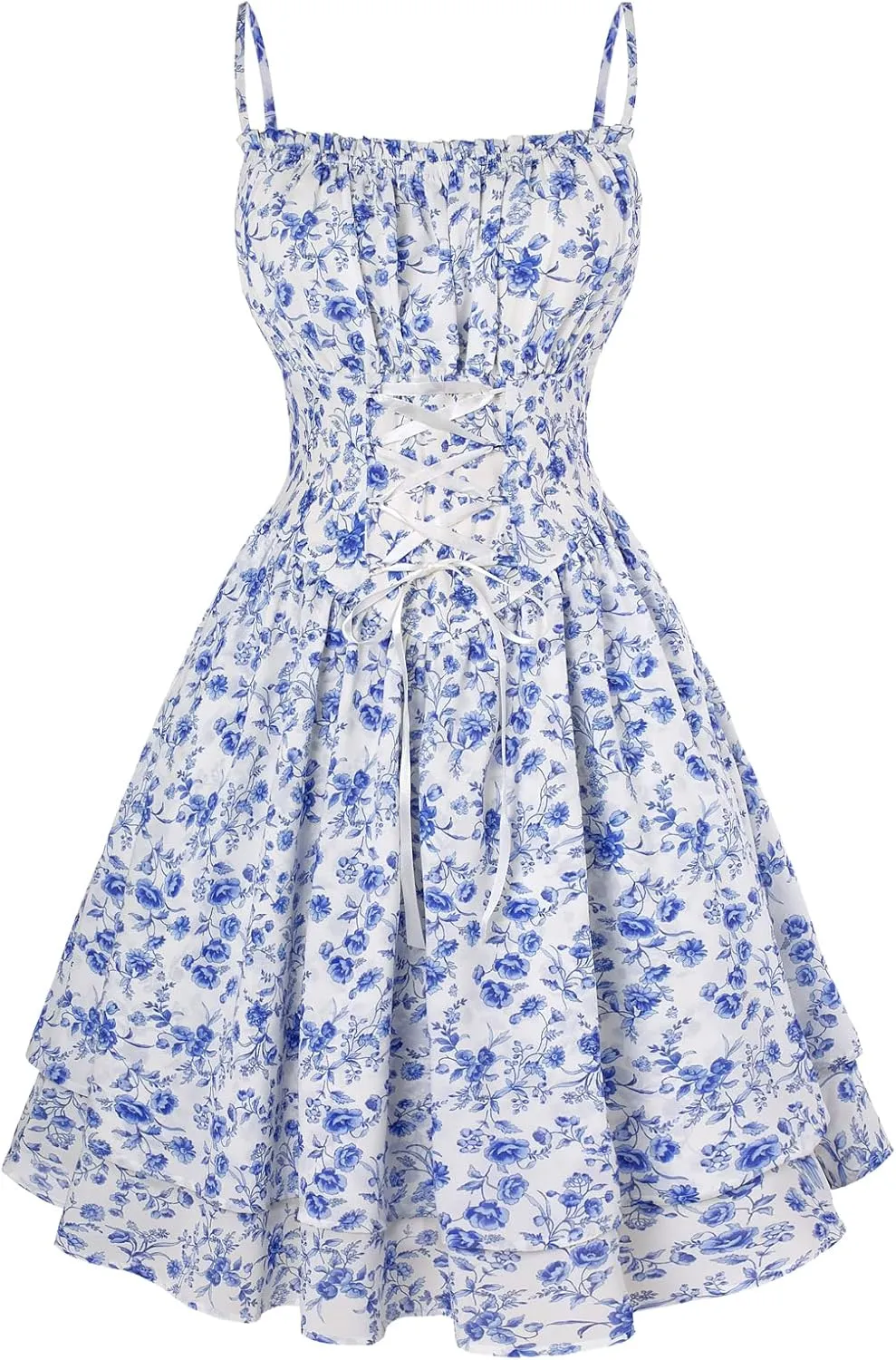 Scarlet Darkness Summer Sundress for Women Floral Sleeveless Spaghetti Strap Dress
