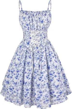 Scarlet Darkness Summer Sundress for Women Floral Sleeveless Spaghetti Strap Dress