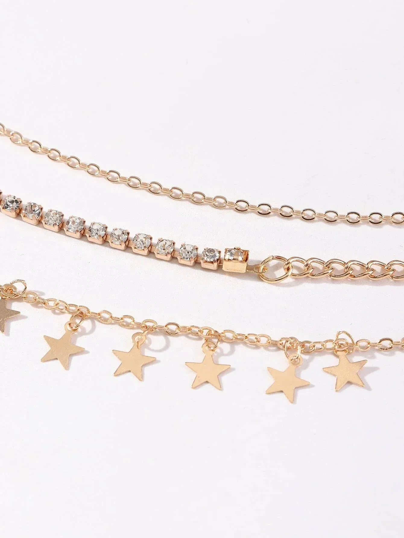 SHEIN 3pcs Random Rhinestone Decor Waist Chain