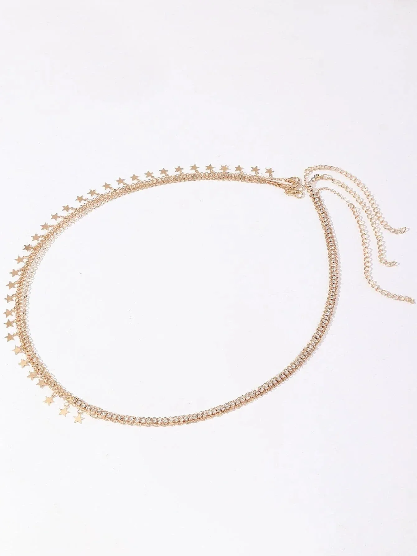 SHEIN 3pcs Random Rhinestone Decor Waist Chain