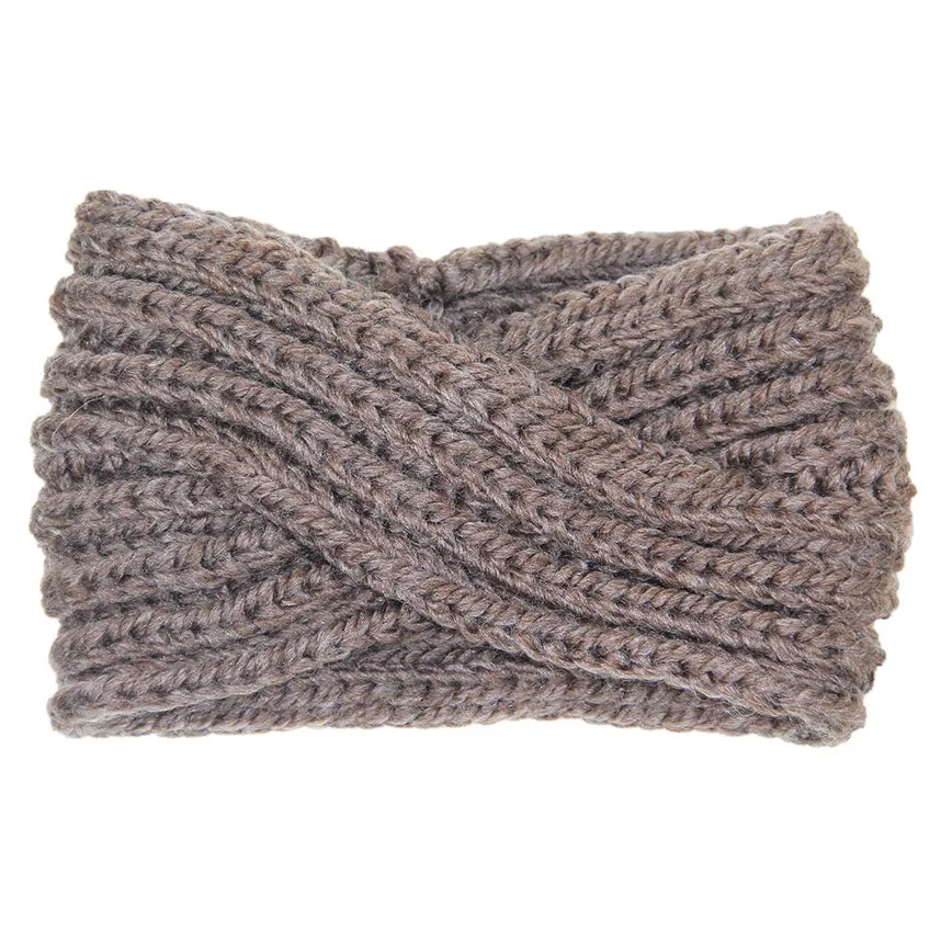 Solid Twisted Wide Knitted Headband