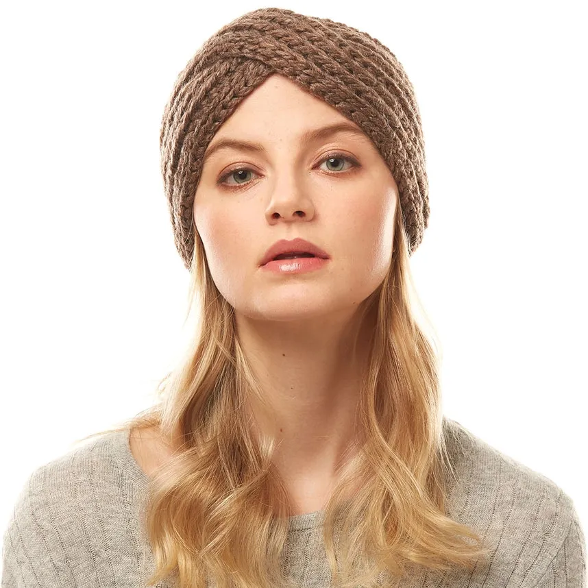 Solid Twisted Wide Knitted Headband