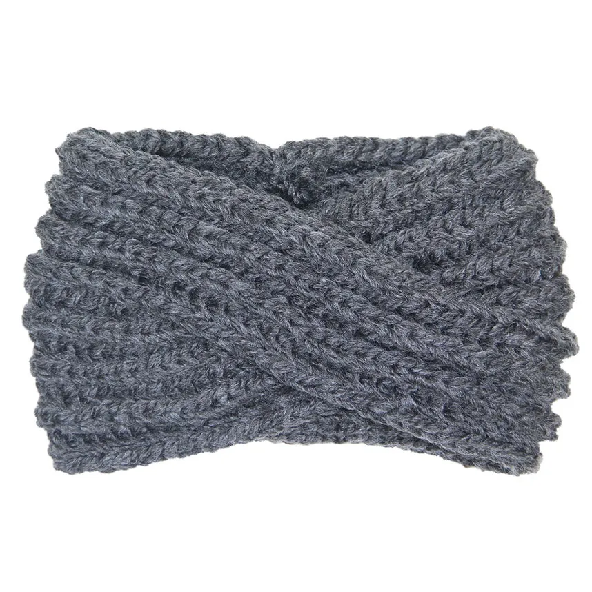Solid Twisted Wide Knitted Headband