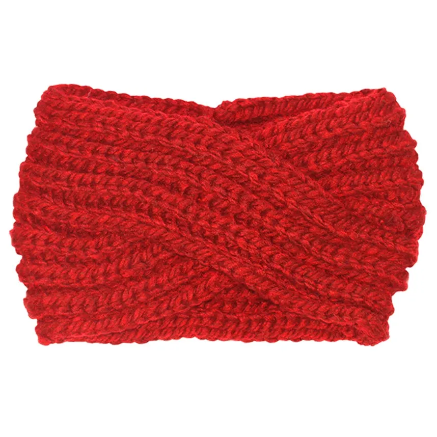 Solid Twisted Wide Knitted Headband