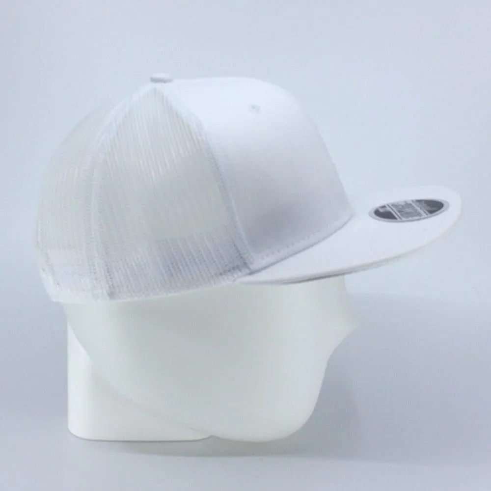 The Vintage Year Plain Cotton Twill Flat Brim Mesh Adjustable Snapback Trucker Baseball Cap