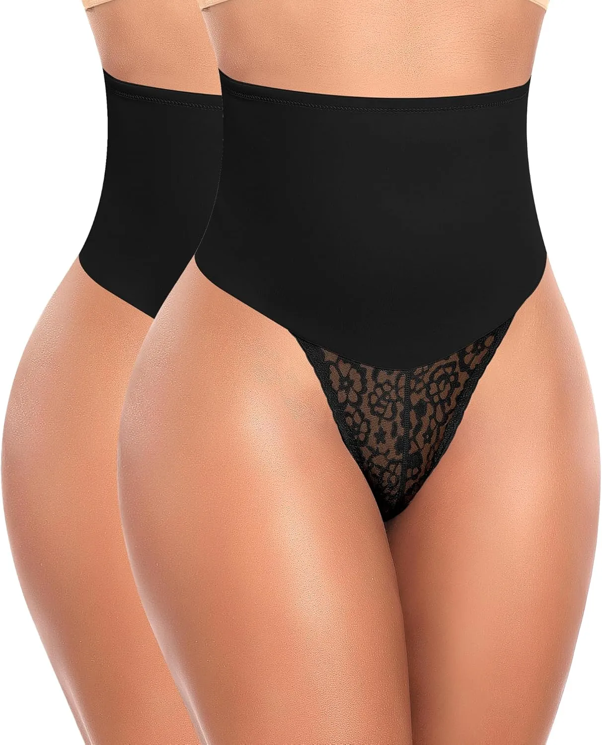 Tummy Control Thong Shapewear for Women High Waist Body Shaper Panties Girdle Lace Shaping Underwear